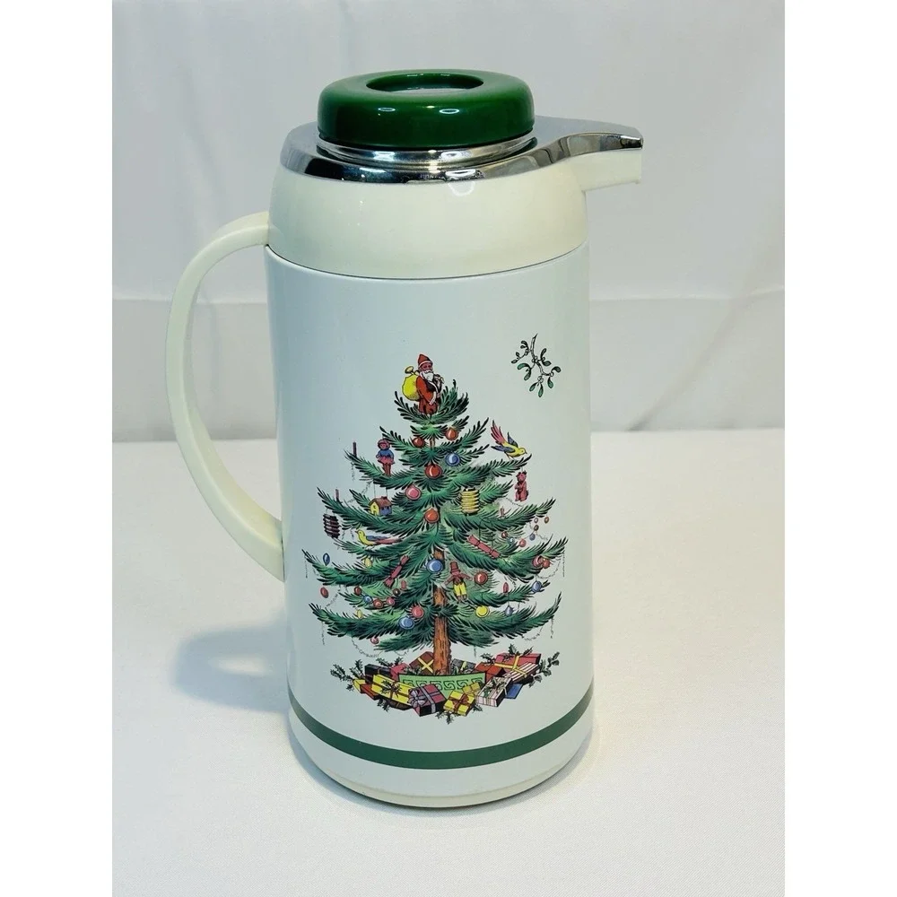 Spode Christmas Tree Santa Carafe Thermos Hot Coffee Tea Cocoa
